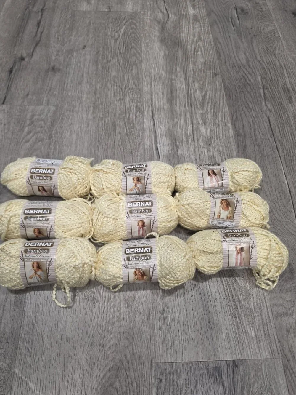 Bernat Bamboo Natural Blends Yarn Lot 10 Skeins Color Corn (209242) 60g/63 Yd ea